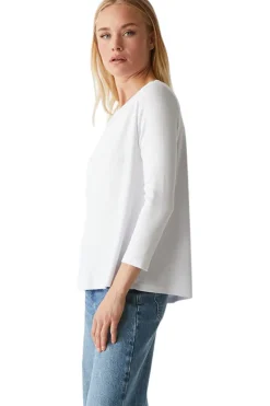 Michael Stars Shelby Ruched Shoulder T-shirt in White