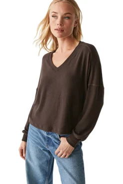 Michael Stars Vic Relaxed V-neck Pullover in Java
