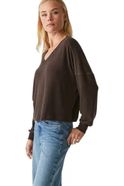 Michael Stars Vic Relaxed V-neck Pullover in Java