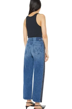 MOTHER Denim Half Pipe Flood in Black and Blue