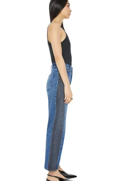 MOTHER Denim Half Pipe Flood in Black and Blue