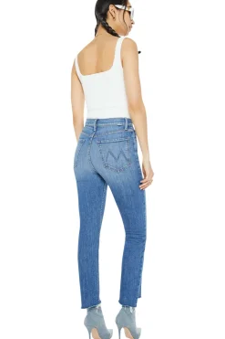 MOTHER Denim HIgh Waisted Rider Ankle Step Fray in Loafers and Lassos