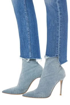 MOTHER Denim HIgh Waisted Rider Ankle Step Fray in Loafers and Lassos
