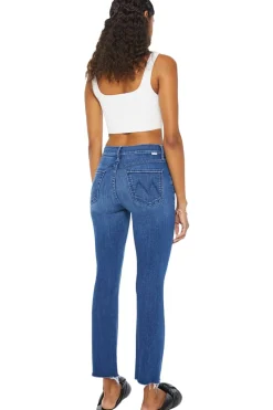 MOTHER Denim Mid Rise Dazzler Ankle Fray in Nothing Between Us