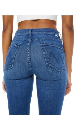 MOTHER Denim Mid Rise Dazzler Ankle Fray in Nothing Between Us