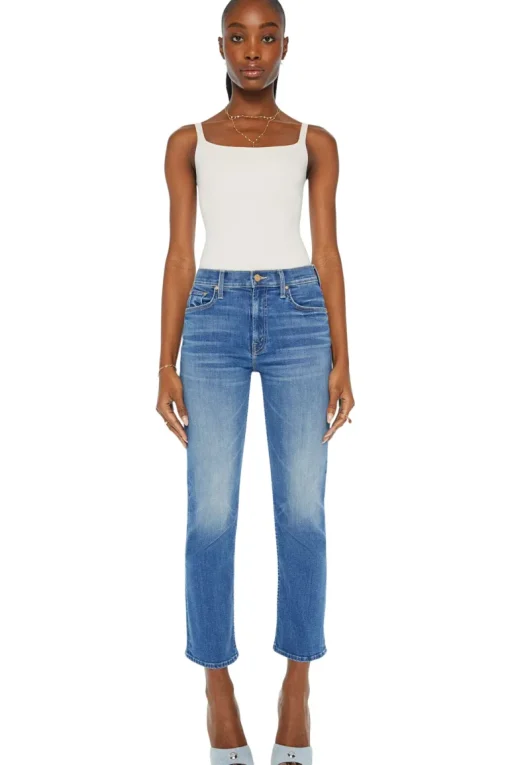 MOTHER Denim Mid Rise Rider Ankle in Lhasa Love