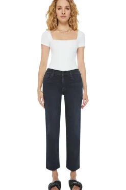 MOTHER Denim Mid Rise Zip Rambler Ankle in Night in Venice