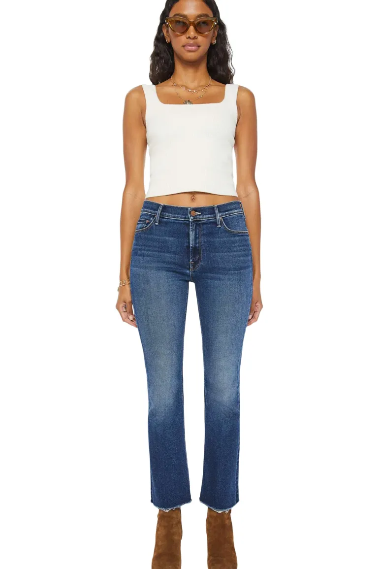 MOTHER Denim Outsider Ankle Fray in Uncharted Waters