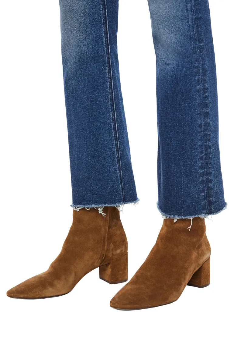 MOTHER Denim Outsider Ankle Fray in Uncharted Waters