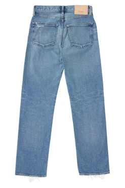 Moussy Denim Bradenton Straight Jeans in Blue