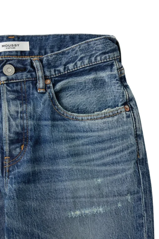 Moussy Denim Cedarhurst Straight Jeans in Blue