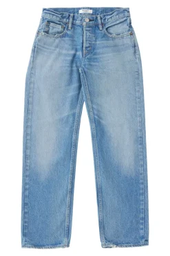 Moussy Denim Cheval Straight Low-Rise Jeans in Light Blue