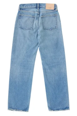 Moussy Denim Cheval Straight Low-Rise Jeans in Light Blue
