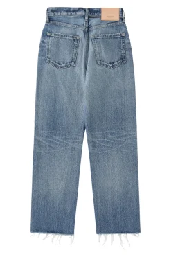 Moussy Denim Esplen Wide Straight Jeans in Blue