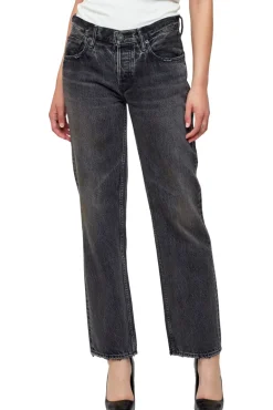 Moussy Denim Iona Straight Low Rise in Black