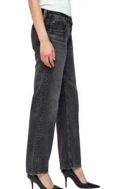 Moussy Denim Iona Straight Low Rise in Black