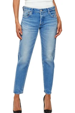 Moussy Denim Kendall Tapered Jeans in Light Blue