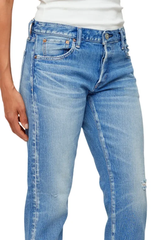 Moussy Denim Kendall Tapered Jeans in Light Blue