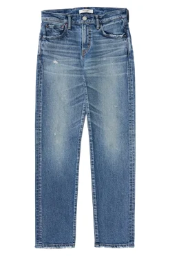 Moussy Denim Linden Slim Straight Jeans in Light Blue