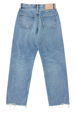 Moussy Denim Mabel Wide Straight Cropped Jeans in Blue