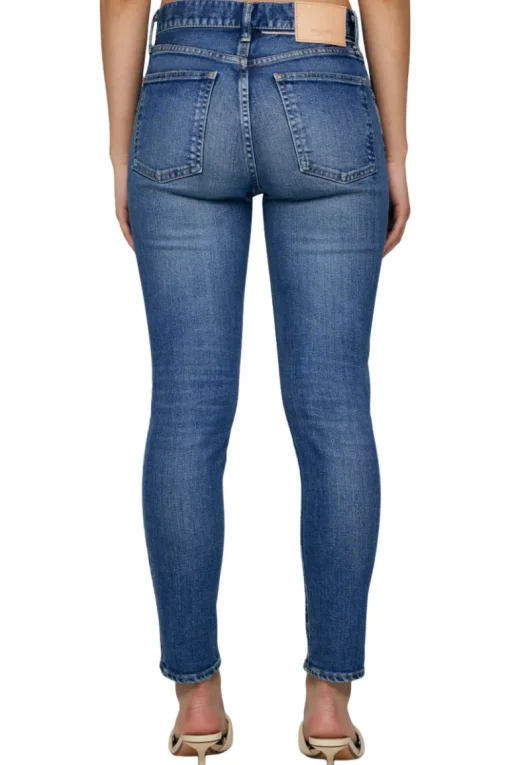 Moussy Denim Rhett Skinny High Rise Jeans in Dark Blue