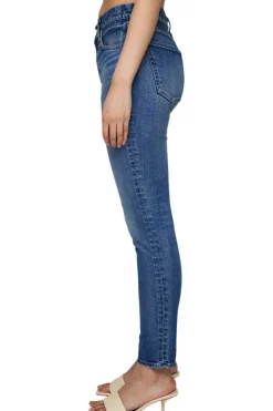 Moussy Denim Rhett Skinny High Rise Jeans in Dark Blue