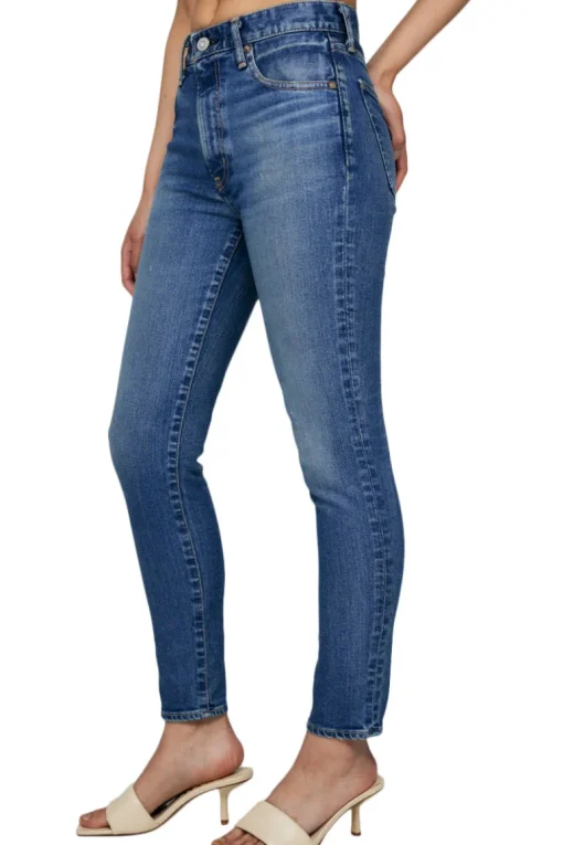 Moussy Denim Rhett Skinny High Rise Jeans in Dark Blue
