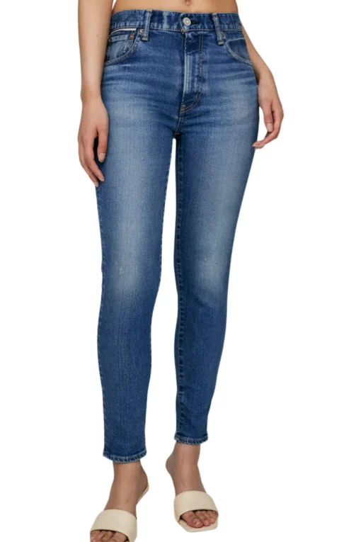 Moussy Denim Rhett Skinny High Rise Jeans in Dark Blue