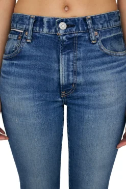 Moussy Denim Rhett Skinny High Rise Jeans in Dark Blue