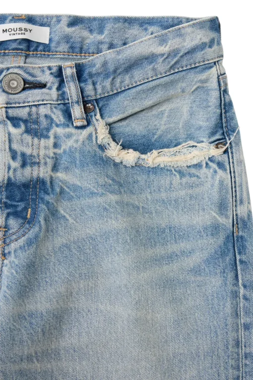 Moussy Denim Wildwood Straight Leg in Light Blue