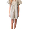Never A Wallflower Elastic Collar Shift Dress in Small Check