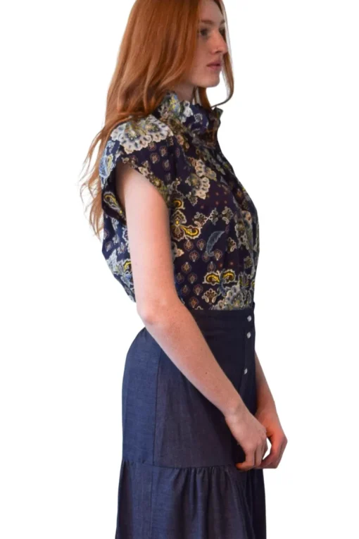 Never A Wallflower Vicki Button Down Top in Paisley