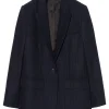 Nili Lotan Brittan Jacket in Midnight Pinstripes