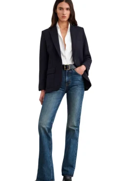 Nili Lotan Brittan Jacket in Midnight Pinstripes