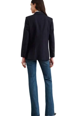 Nili Lotan Brittan Jacket in Midnight Pinstripes