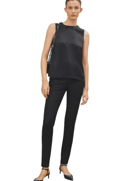 Nili Lotan Davy Silk Top in Black