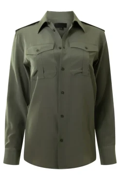 Nili Lotan Jeanette Top in Admiral Green