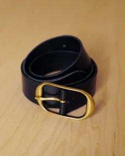 Nili Lotan Nili's Belt in Black with Antique Brass