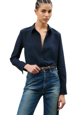 Nili Lotan Simone Shirt in Midnight