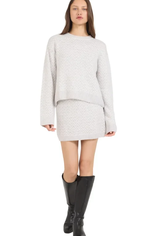 One Grey Day Nyssa Pullover in Ivory Combo
