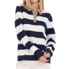 One Grey Day Palma Polo Sweater in Ivory Combo