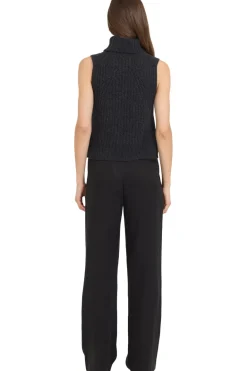 One Grey Day Polly Cashmere Vest in Charcoal