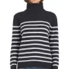 One Grey Day Sloane Cashmere Turtleneck in Charcoal Combo