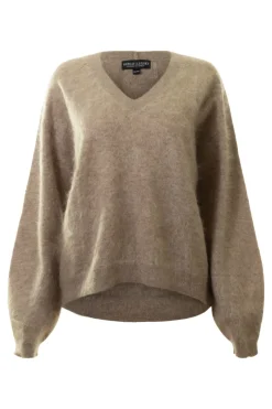 Repeat Cashmere Brushed Cashmere Pullover in Desert