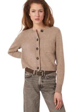 Repeat Cashmere Chunky Knit Cardigan in Taupe