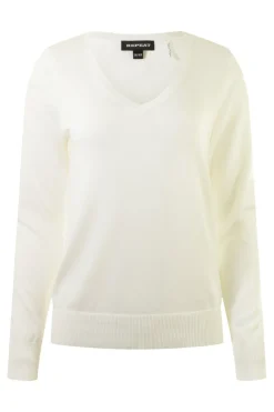 Repeat Cashmere Fine Knit Vneck Cotton Pullover