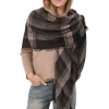 Repeat Cashmere Silk Plaid Scarf in Brown