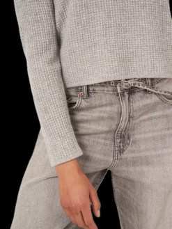 Repeat Cashmere Textured Sweater in Silver Grey