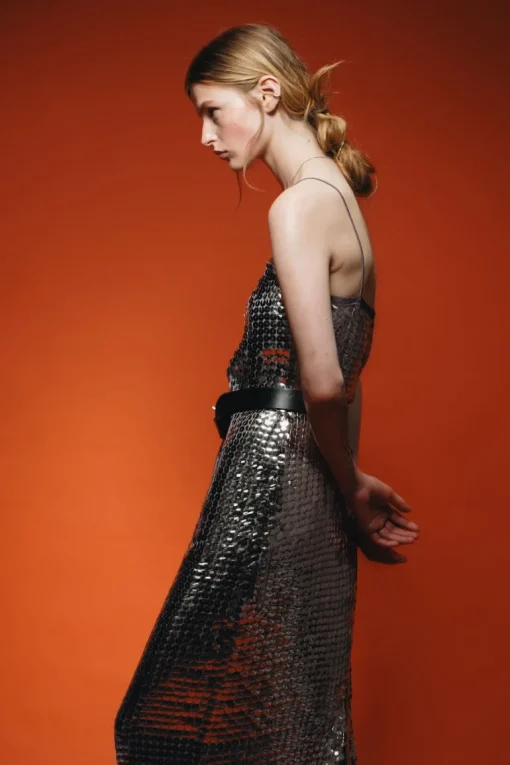 Saint Art Chloe Disk Dress in Silver