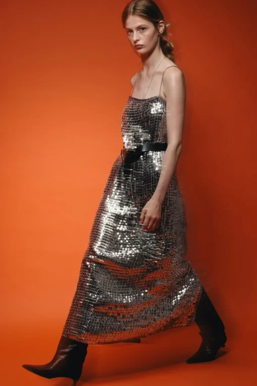 Saint Art Chloe Disk Dress in Silver